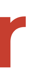 Part of a red lowercase letter 'r' with a black background.