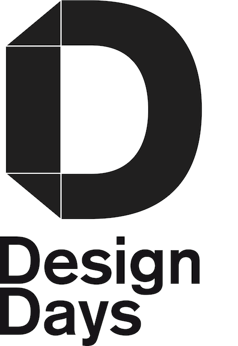 A black and white logo with a large stylized letter 'D' and the words 'Design Days' beneath it.