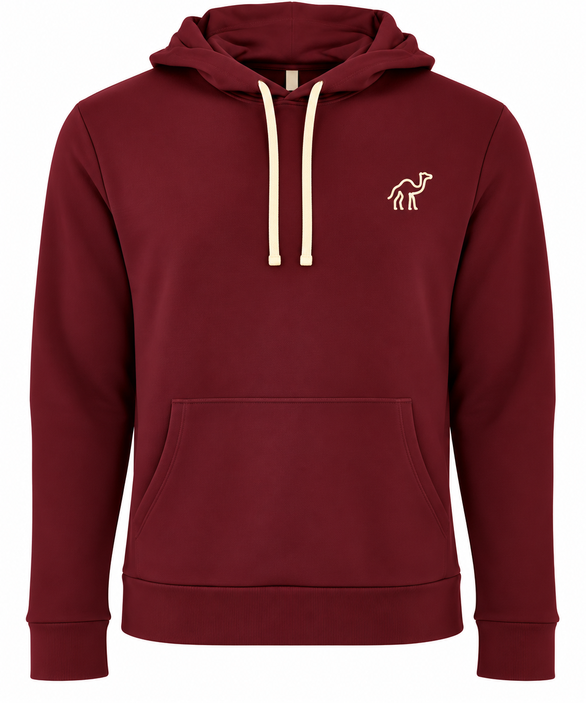 Burgundy Camel Embroidered Hoodie