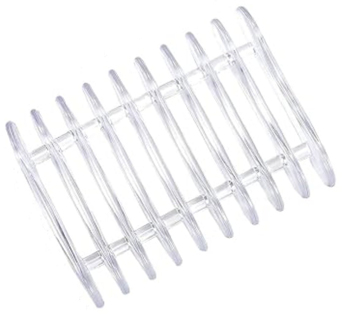 Clear soap dish with a open drainage designed to keep handcrafted soap dry between uses.