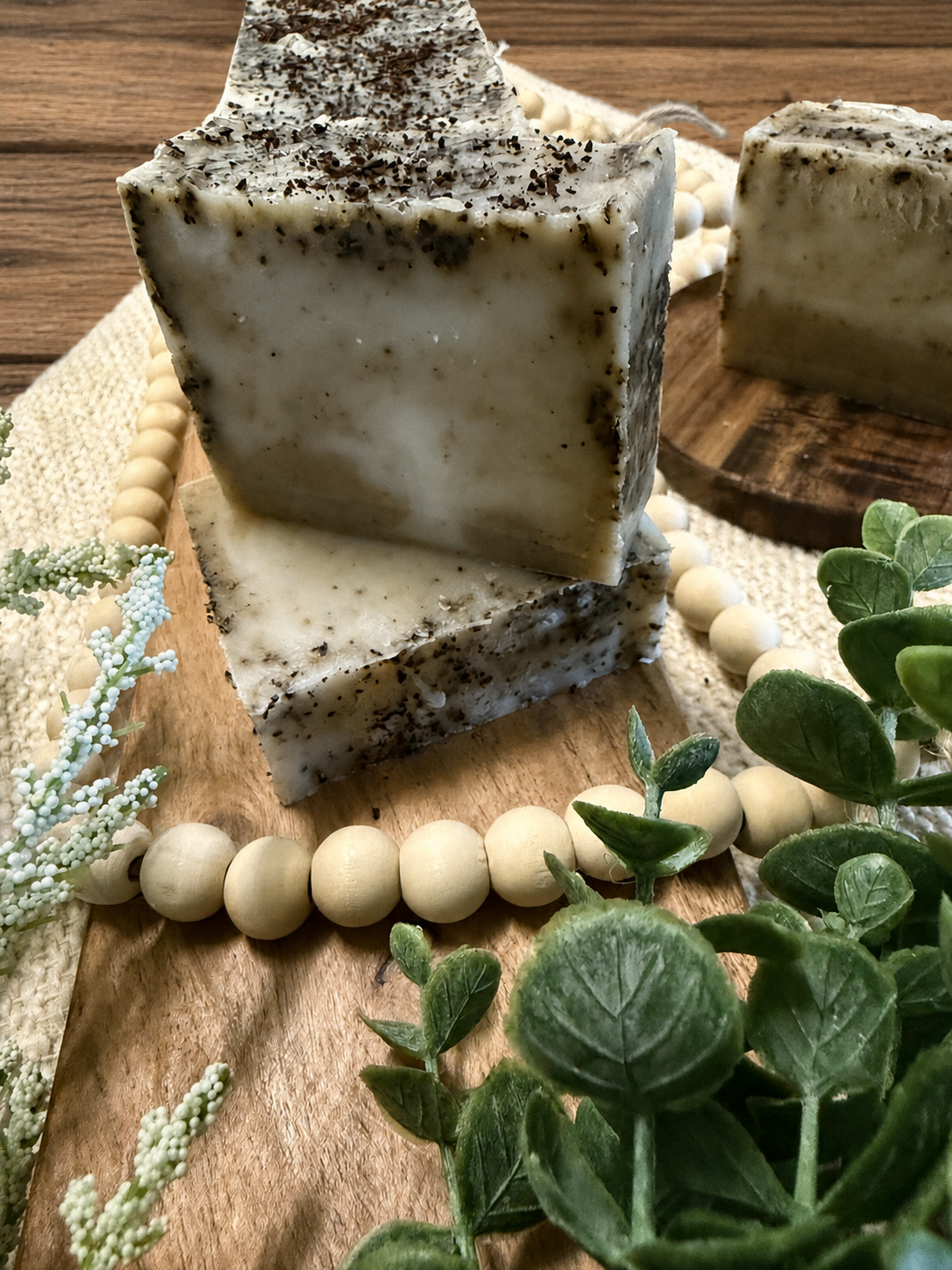 Morning Brew handcrafted shea butter soap with fresh coffee, smooth vanilla, and exfoliating coffee grounds.
