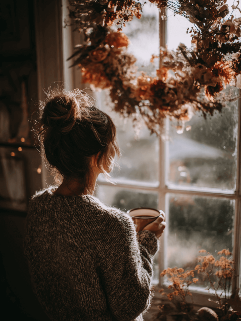 A woman reflecting on transforming her life.