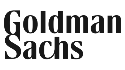 Goldman Sachs logo in black text on a white background.