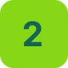 Green square with a blue number 2 in the center