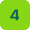 Green square with the number 4 in the center.