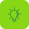 Light bulb icon on green background