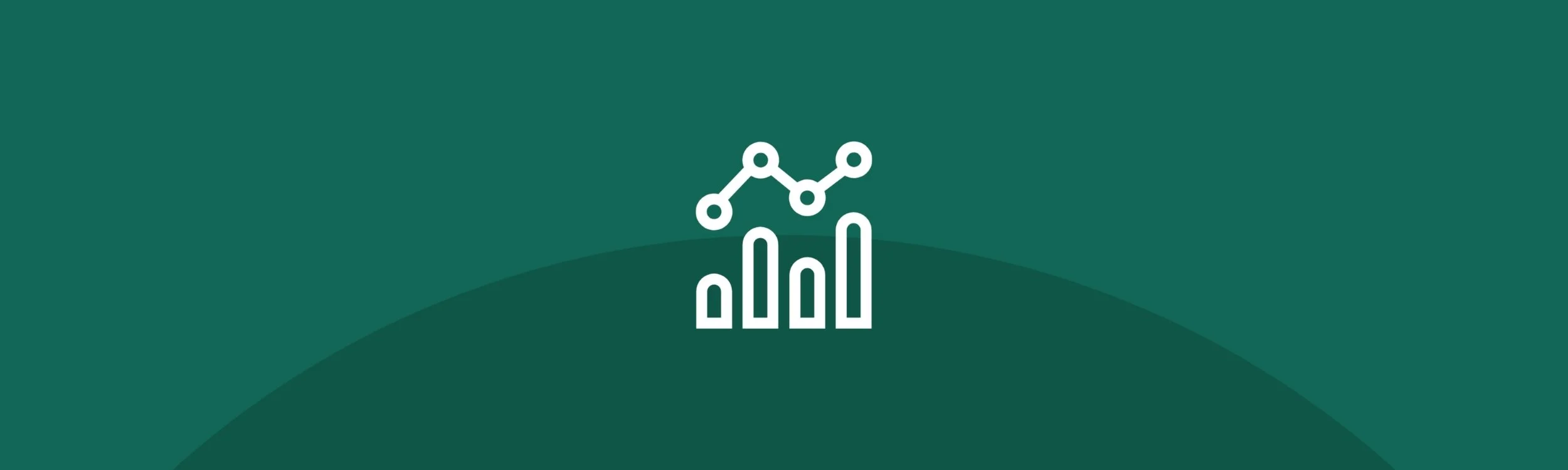 Graph icon with bar chart and line chart, on a green background.