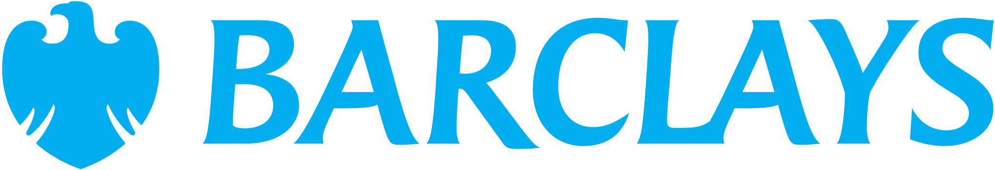 Barclays logo featuring a blue eagle emblem followed by the word 'Barclays' in blue text.
