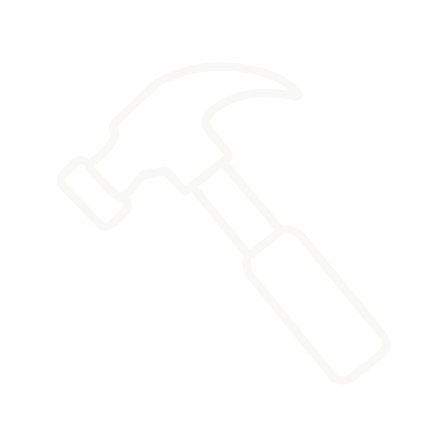 Outline of a hammer on a black background