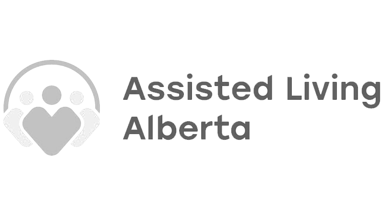 Logo of Assisted Living Alberta featuring a stylized person, a heart, and hands, with the organization's name.