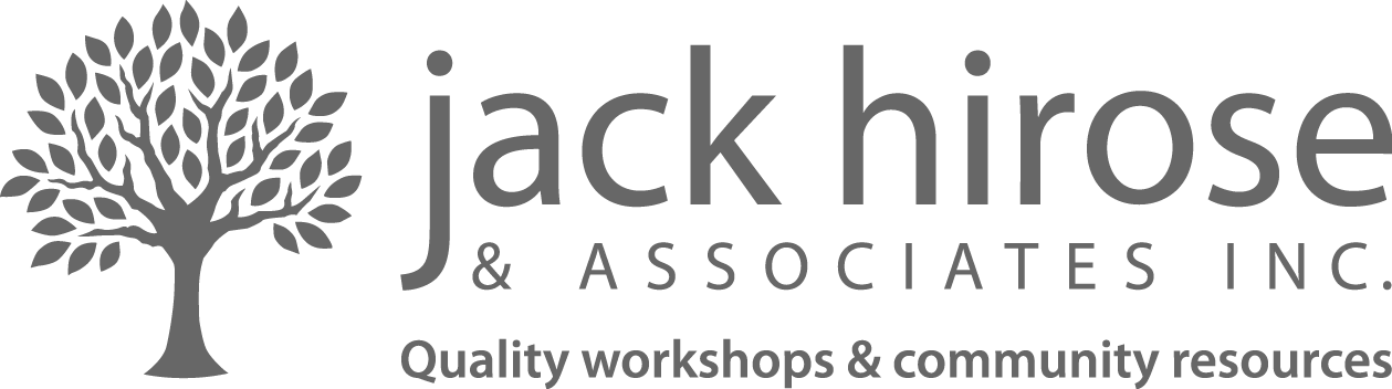 Logo of Jack Hirose & Associates Inc., featuring a stylized tree and the company name, with the tagline 'Quality workshops & community resources'.