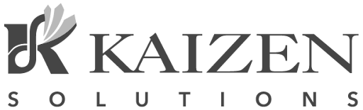 Kaizen Solutions logo with stylized 'K' and black text on a white background.