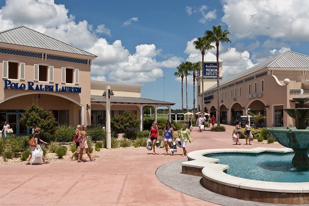 Shoppers at Ellenton premium outlets.