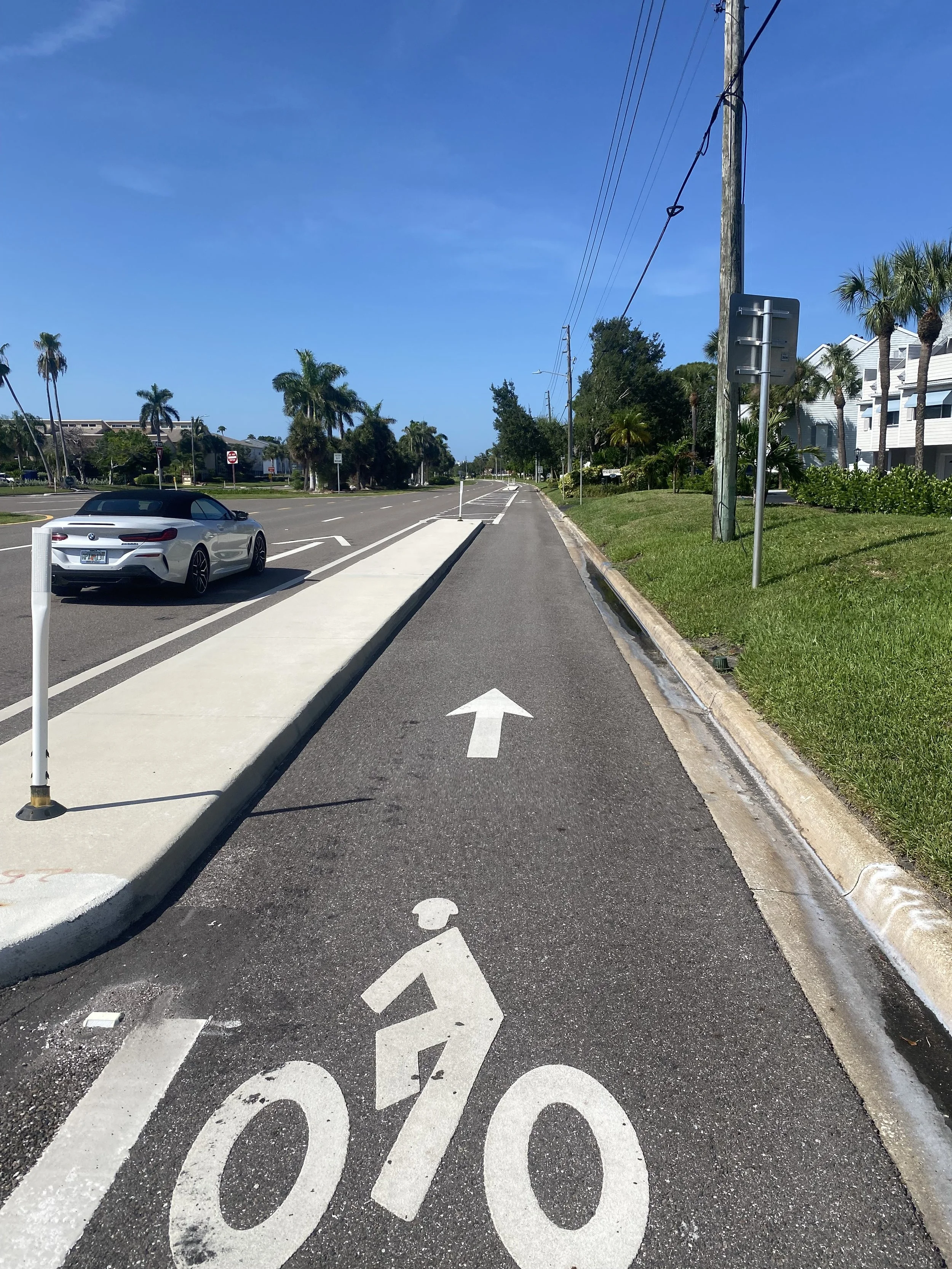 View of cycle lane in Tiere Verde in Florida