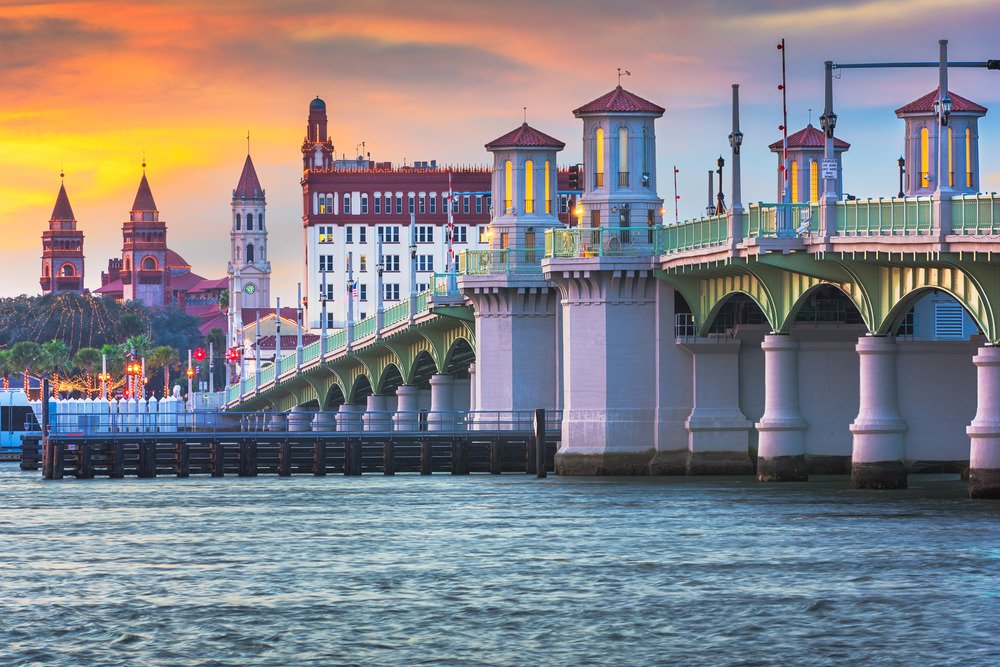 St Augustine view over bridge - great day's trip from Isla Del Sol