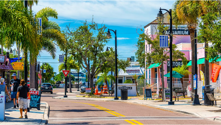 Famous dodecanese street in Tarpon Springs, Florida