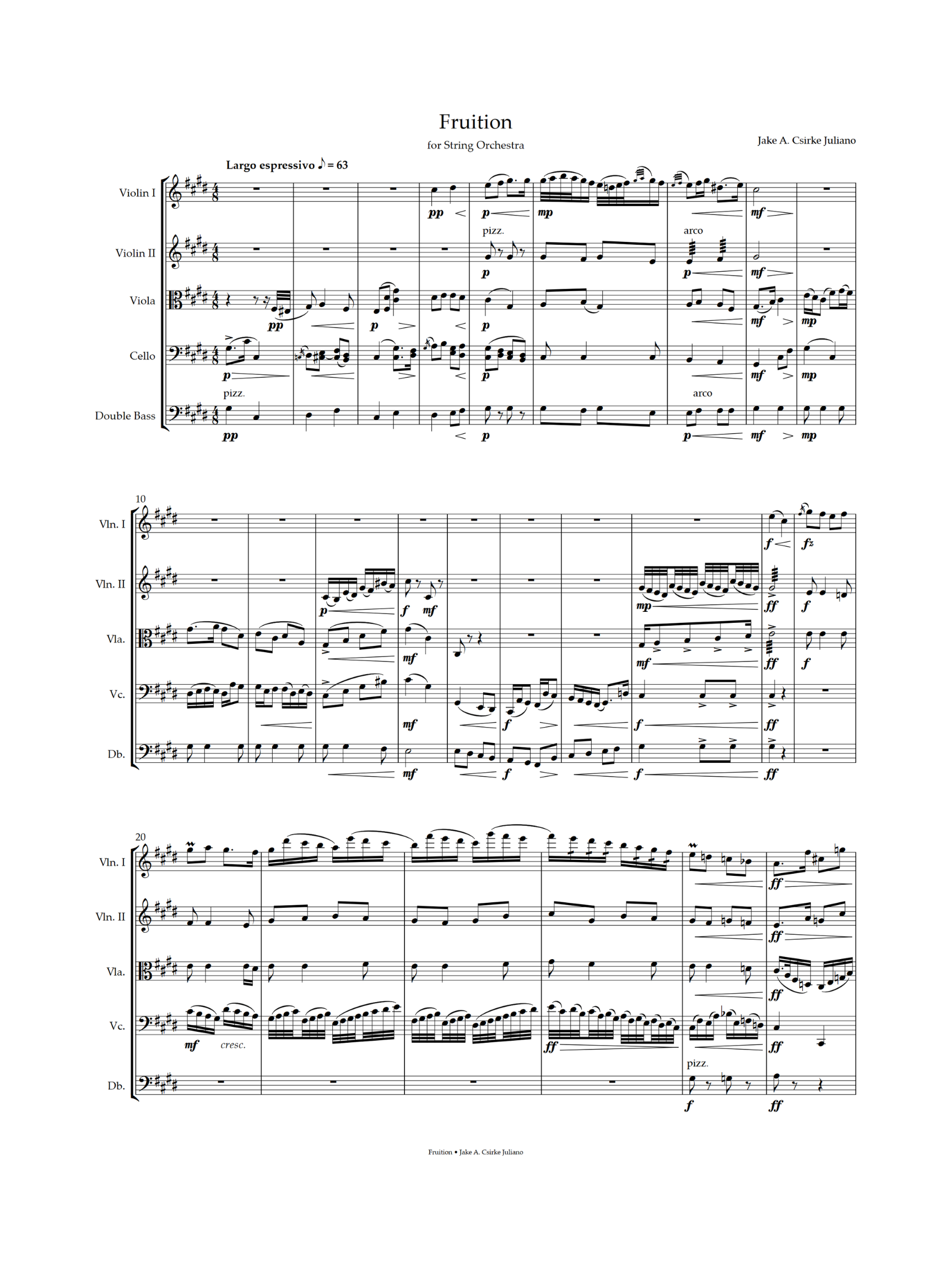 Fruition | String Orchestra | Sheet Music (Digital Download)