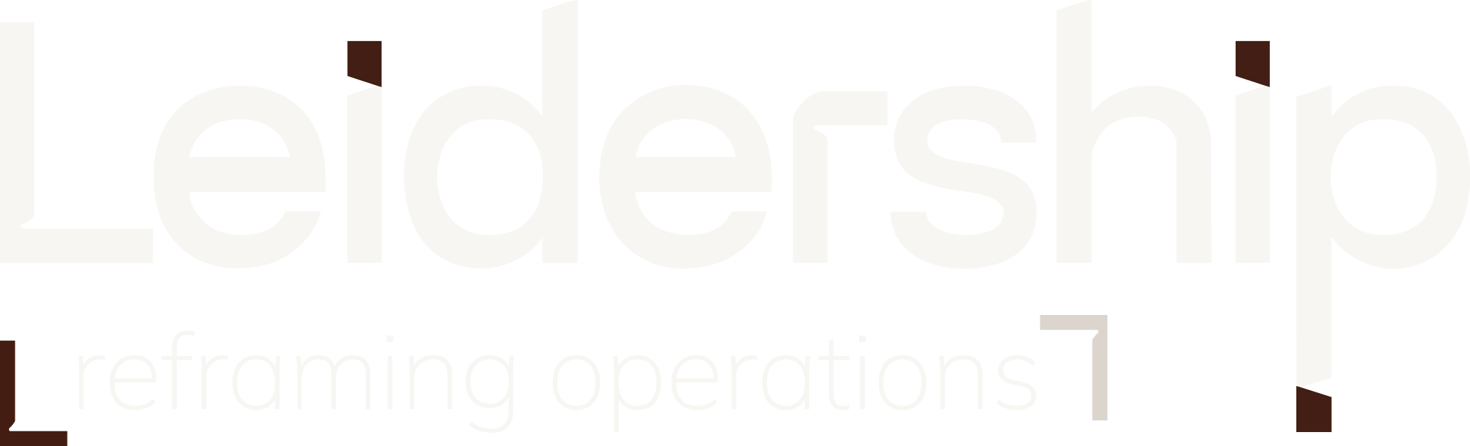 Leidership Consulting logo with tagline, Reframing Operations.