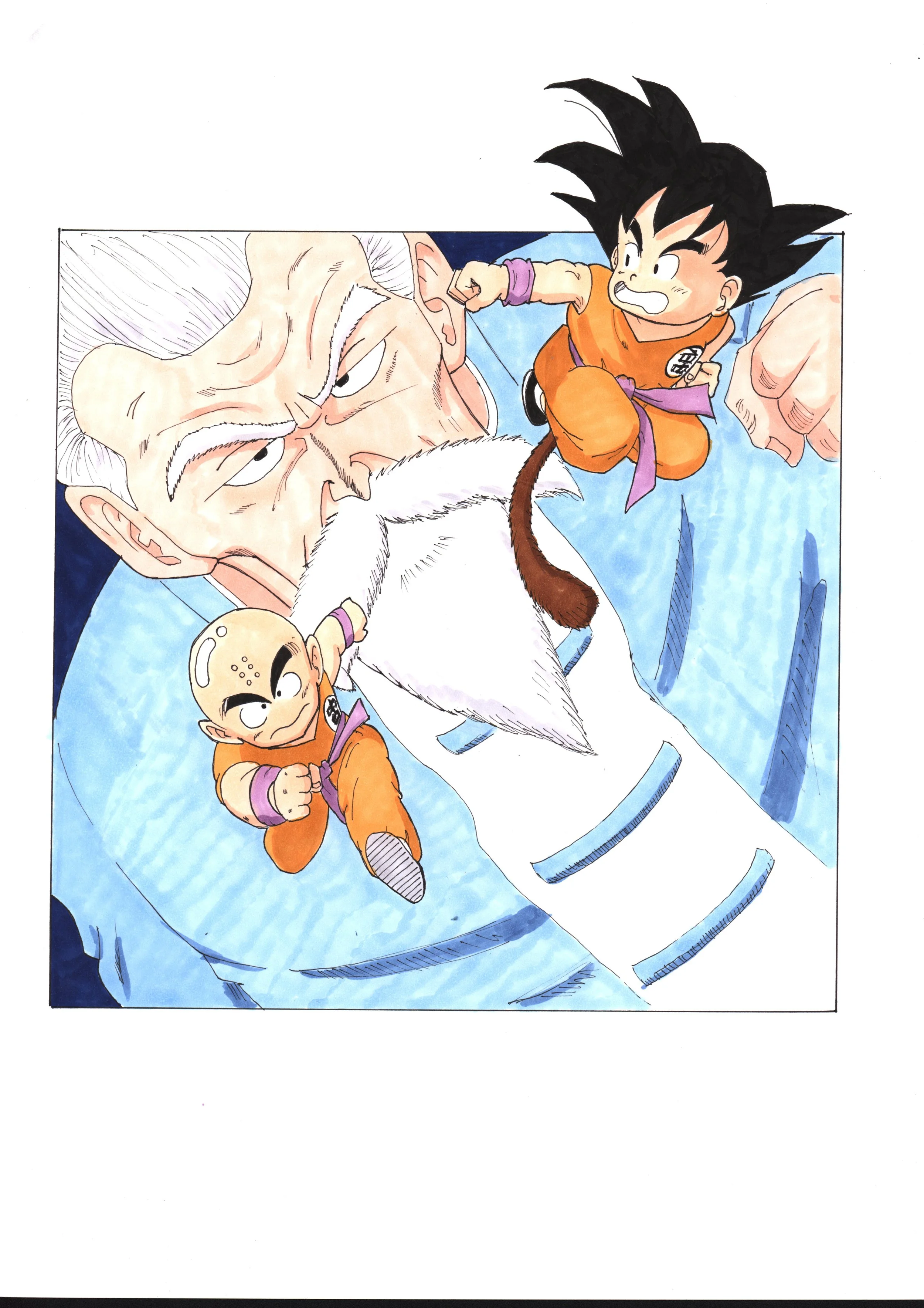 Young Goku, Krillin & Master Roshi