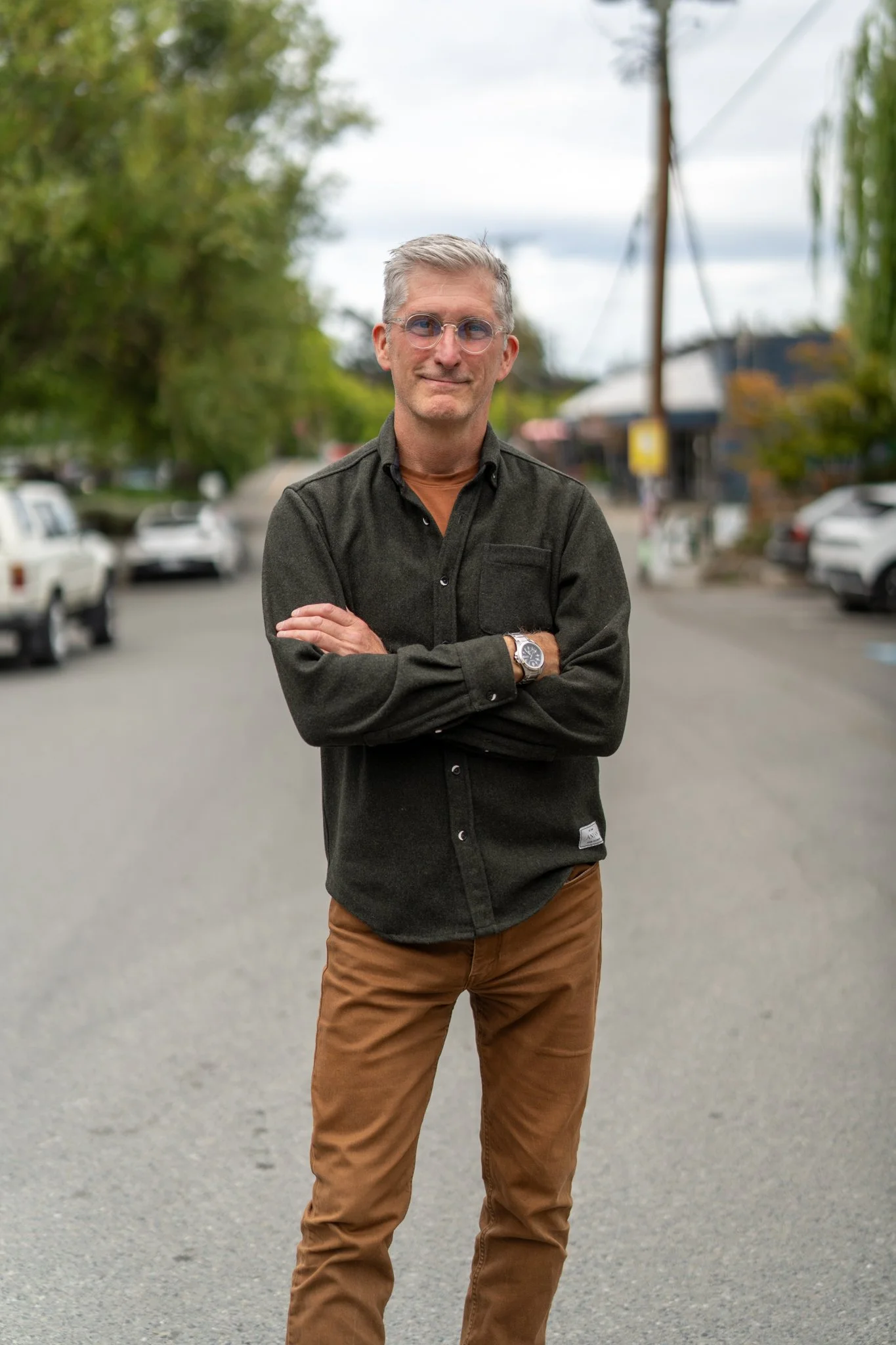 Bryan Young smiling on Salt Spring Island. Bryan Young is a candidate for Islands Trust Trustee.