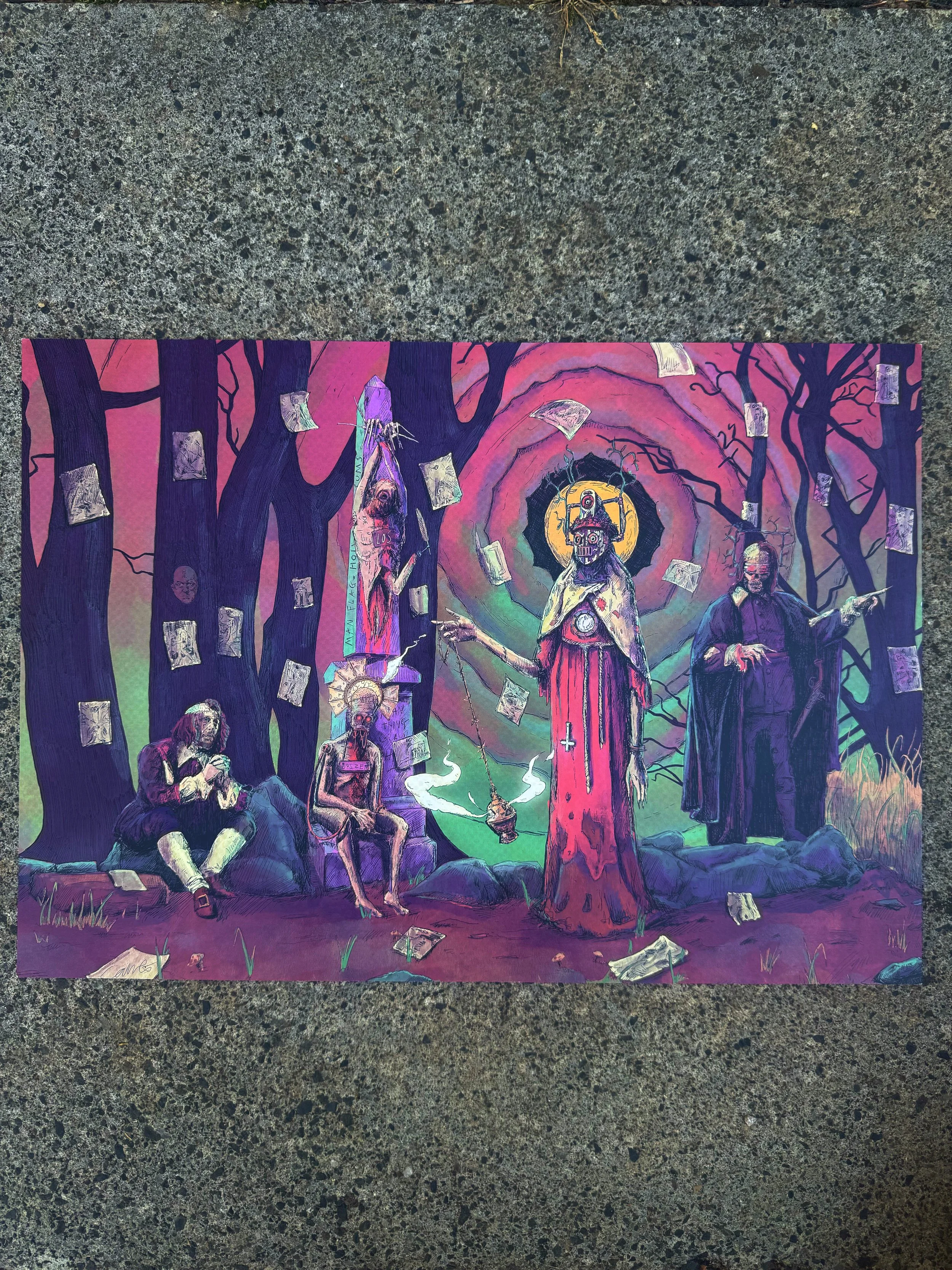 A3 woodland rites digital print