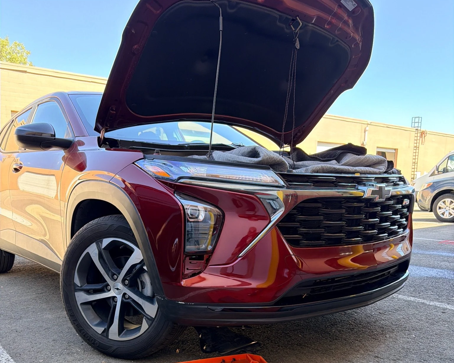 Exterior panel after minor collision dent repair