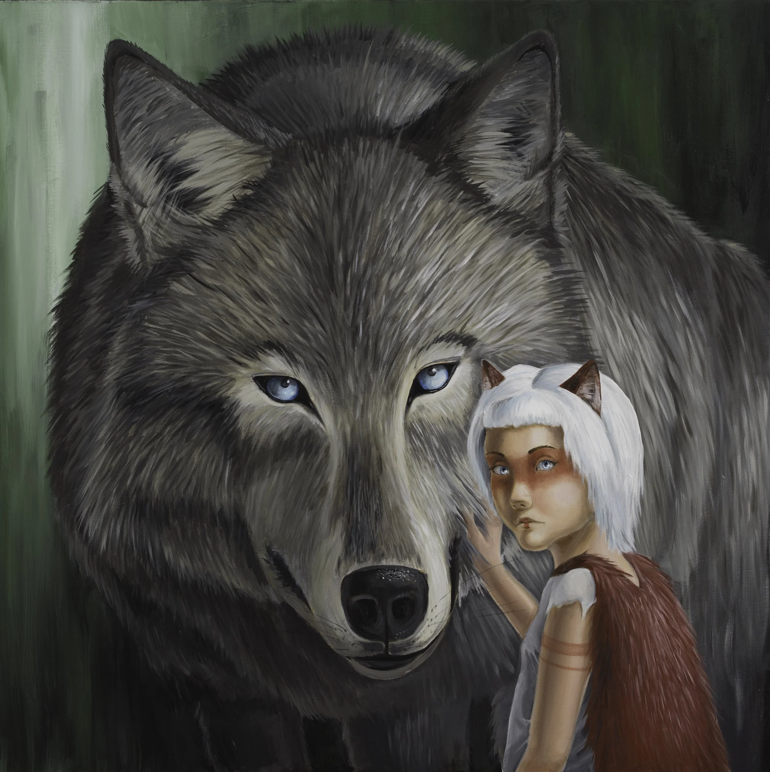 She Wolf, Acrylic on Canvas, 36" x 36", 2015