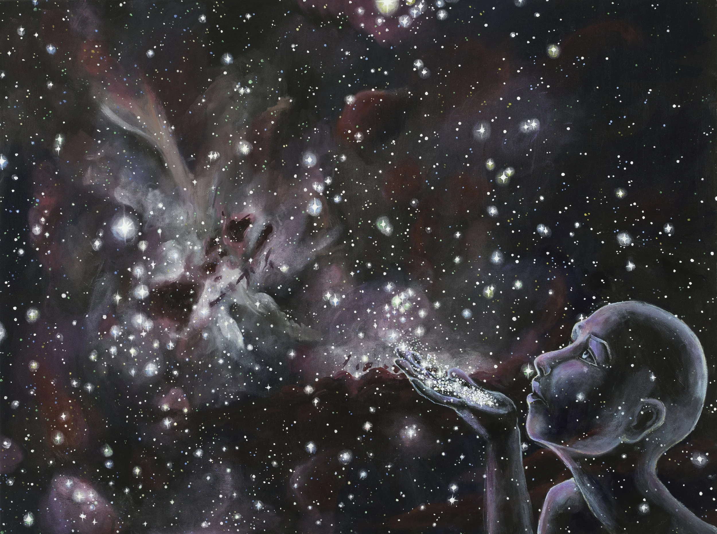 Cosmic Kiss, Acrylic on Canvas, 40" x 30", 2015