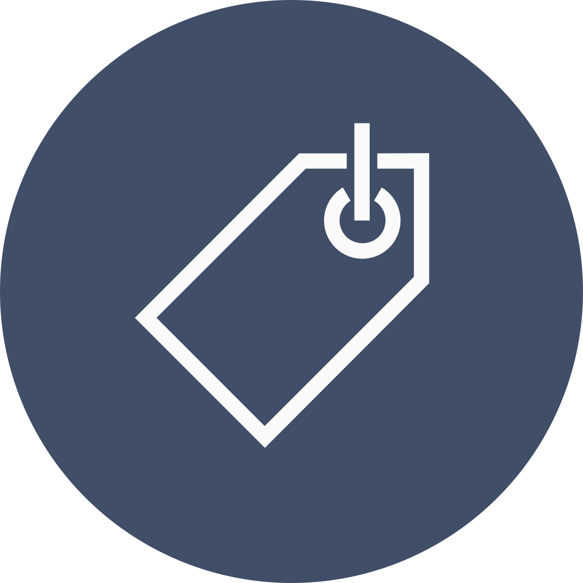 Icon of a price tag with a hanging string.