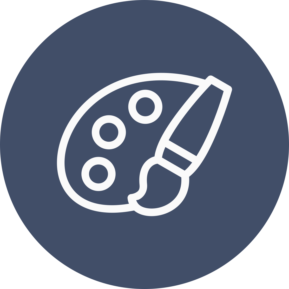Icon of a color palette with a paintbrush.