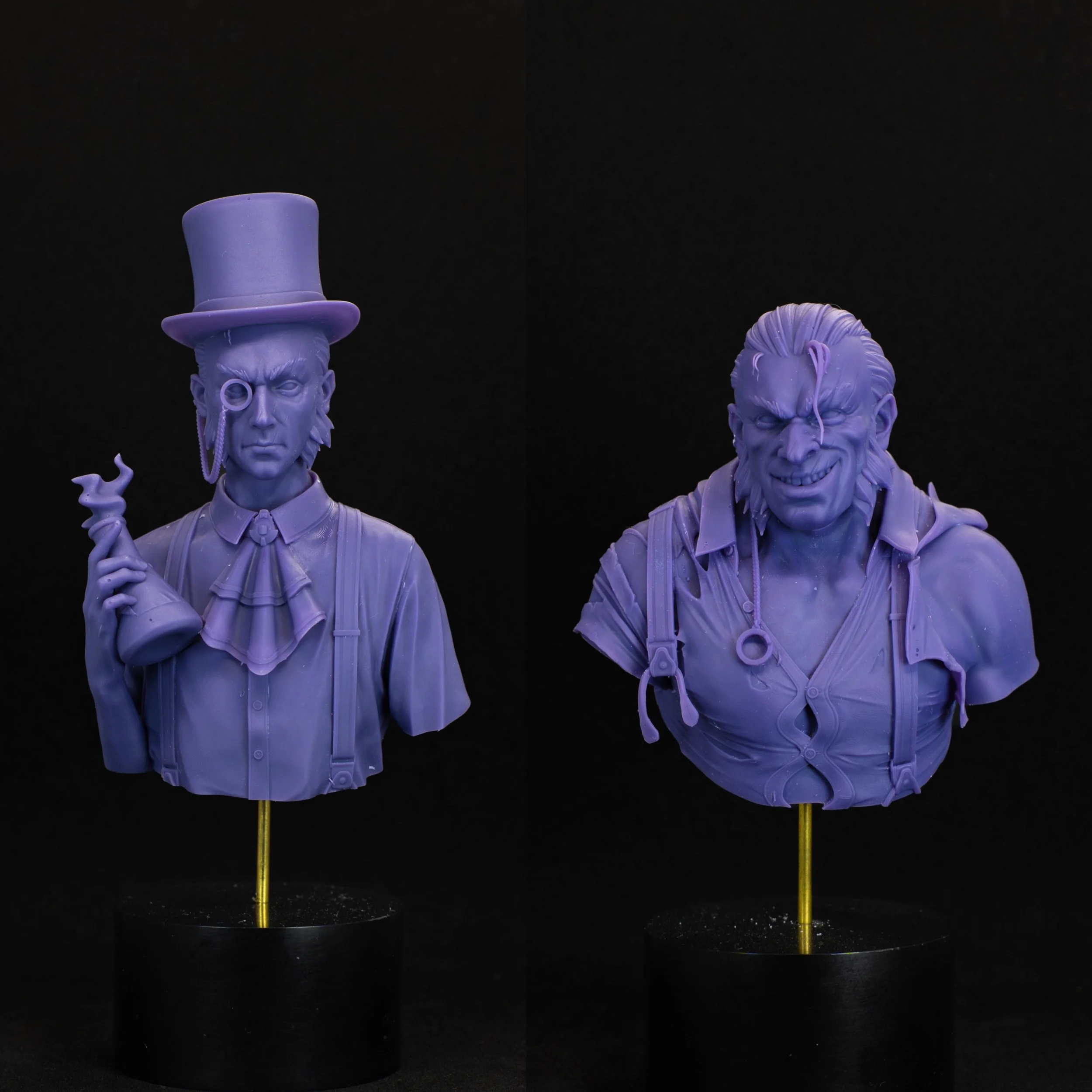 Dr Jekyll & Mr Hyde - Twin pack 3D printed busts