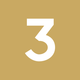 Number three on a beige background