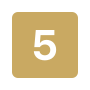 A beige square tile with the number five printed in black.