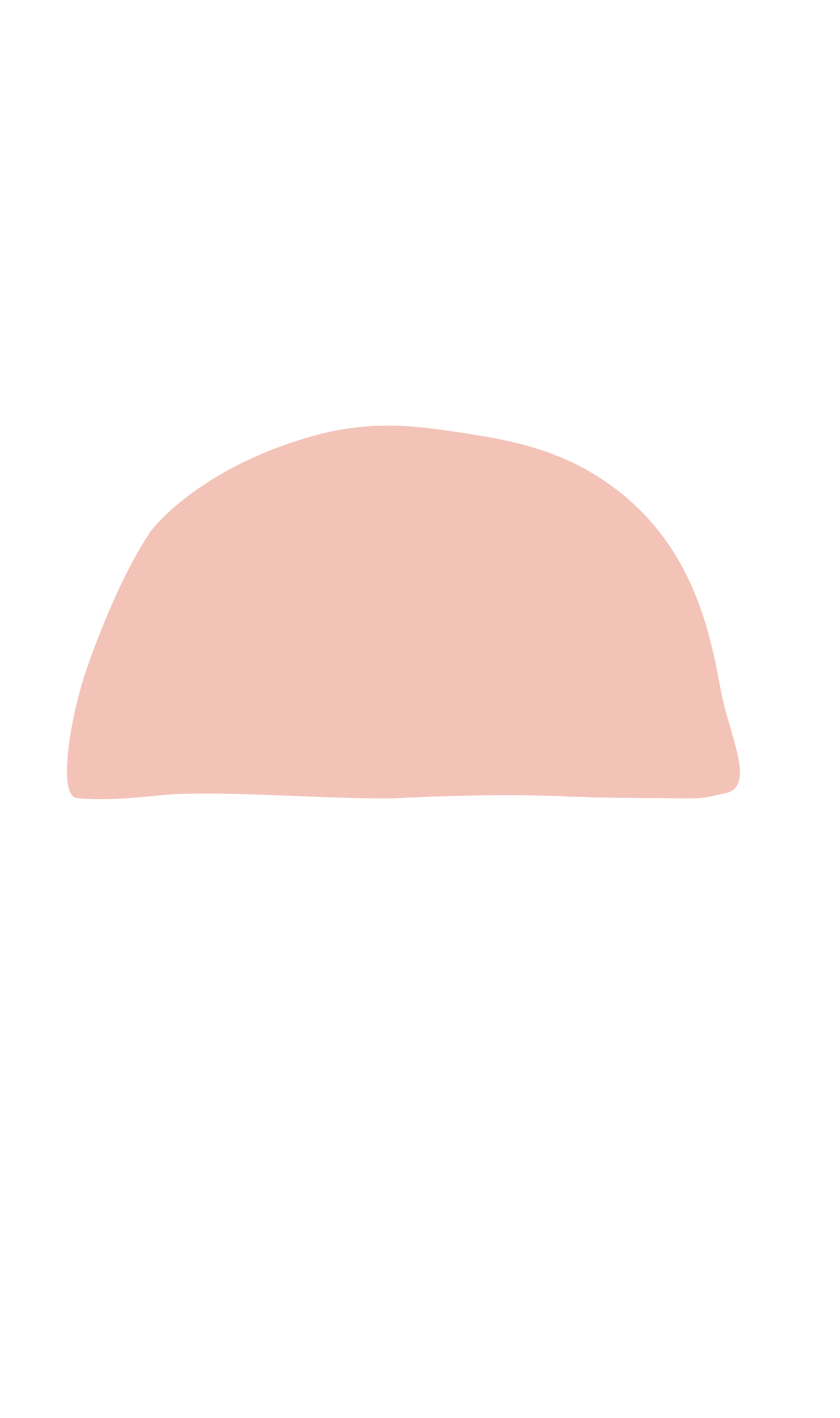 Minimalist illustration of a peach-colored half circle on a black background.