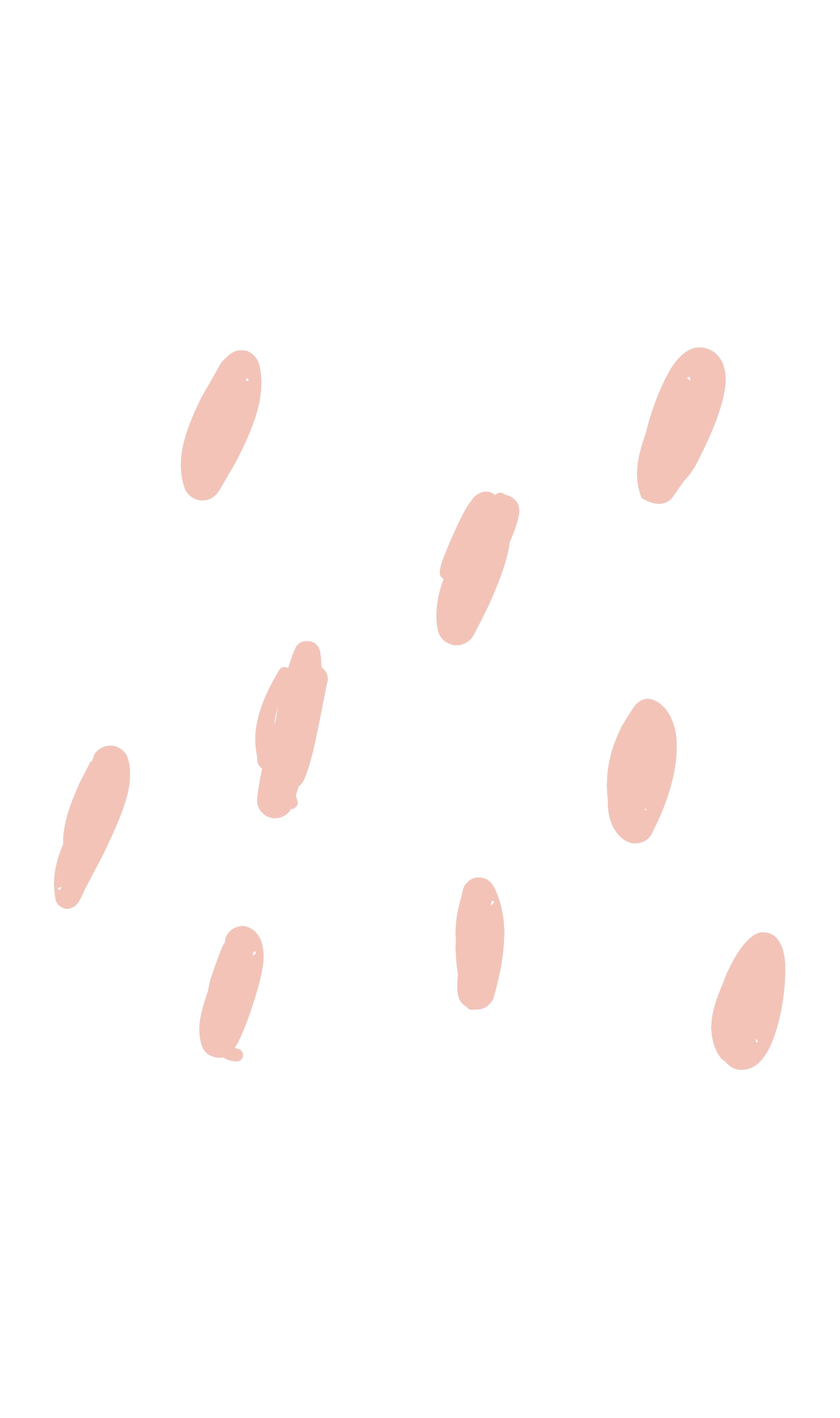 Abstract pattern with nine light pink oval shapes on a black background.