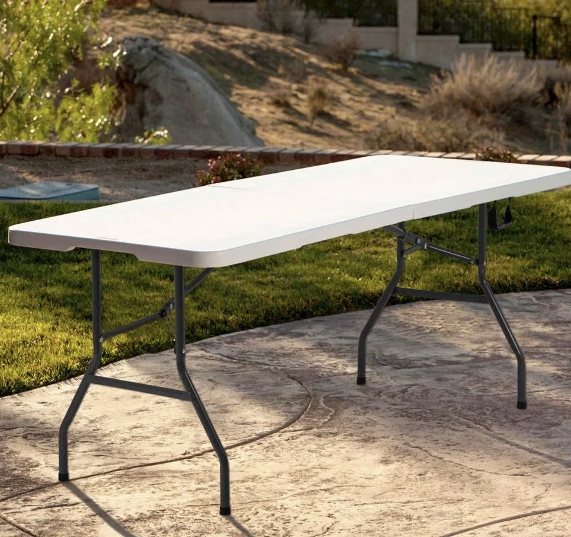 6-Foot Foldable White Table