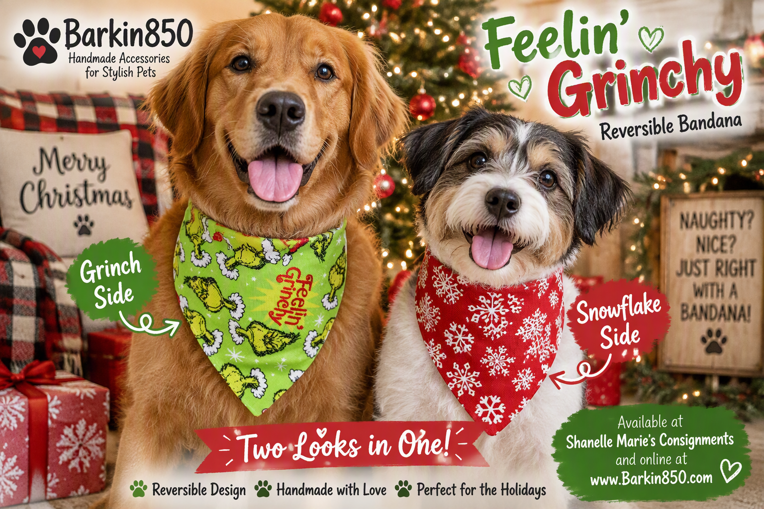 Feelin Grinchy Bandana