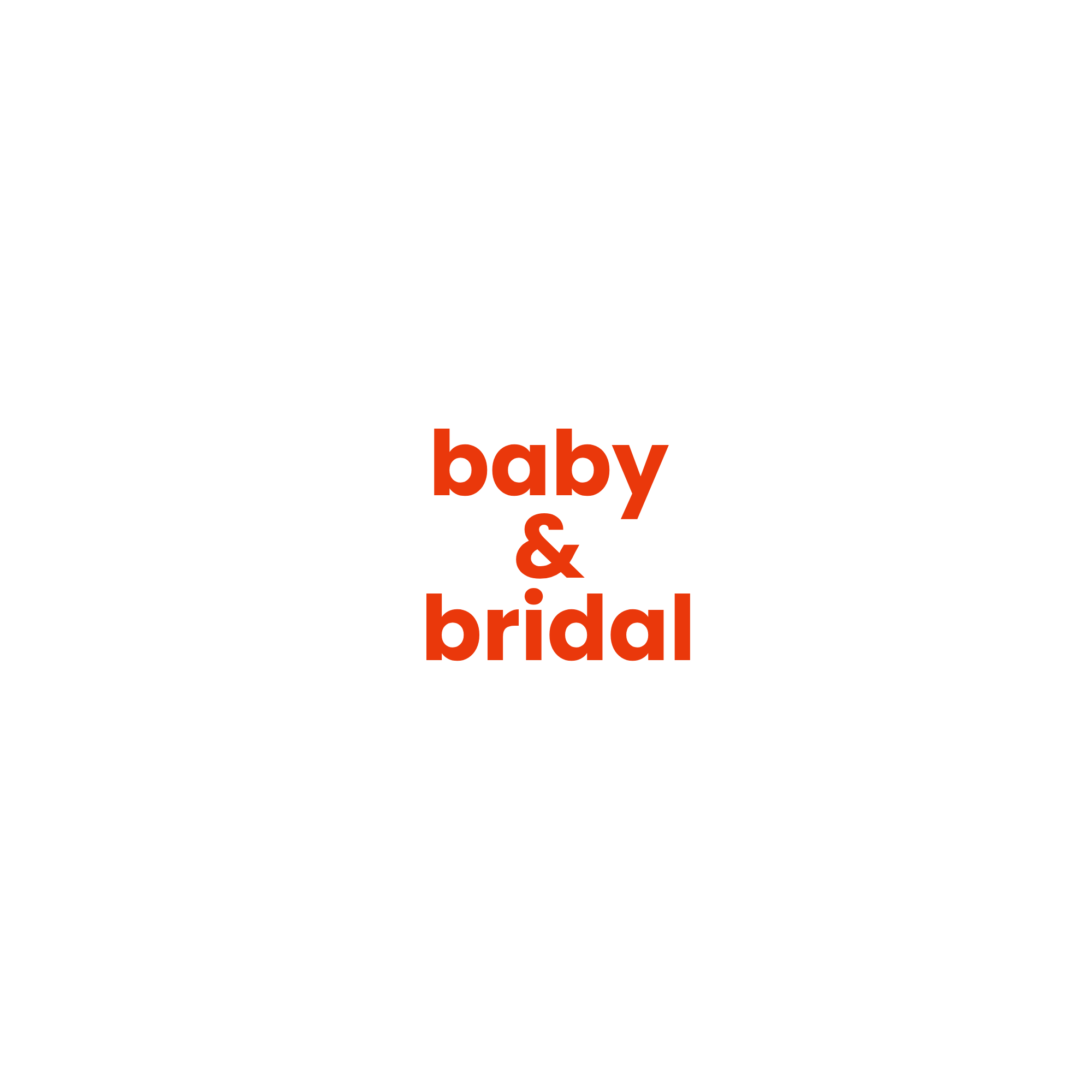 Black logo with a baby stroller and the words 'baby & bridal' in red and black.