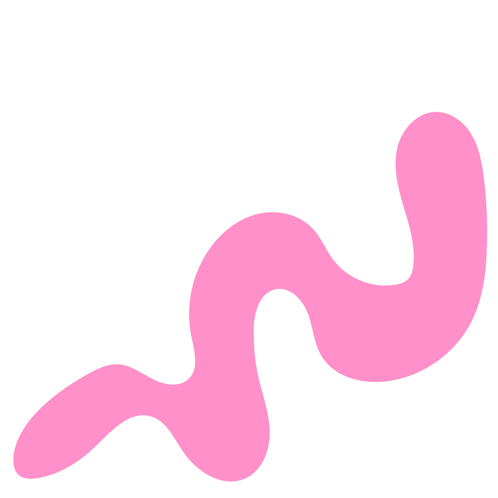 Pink abstract shapes on a black background.