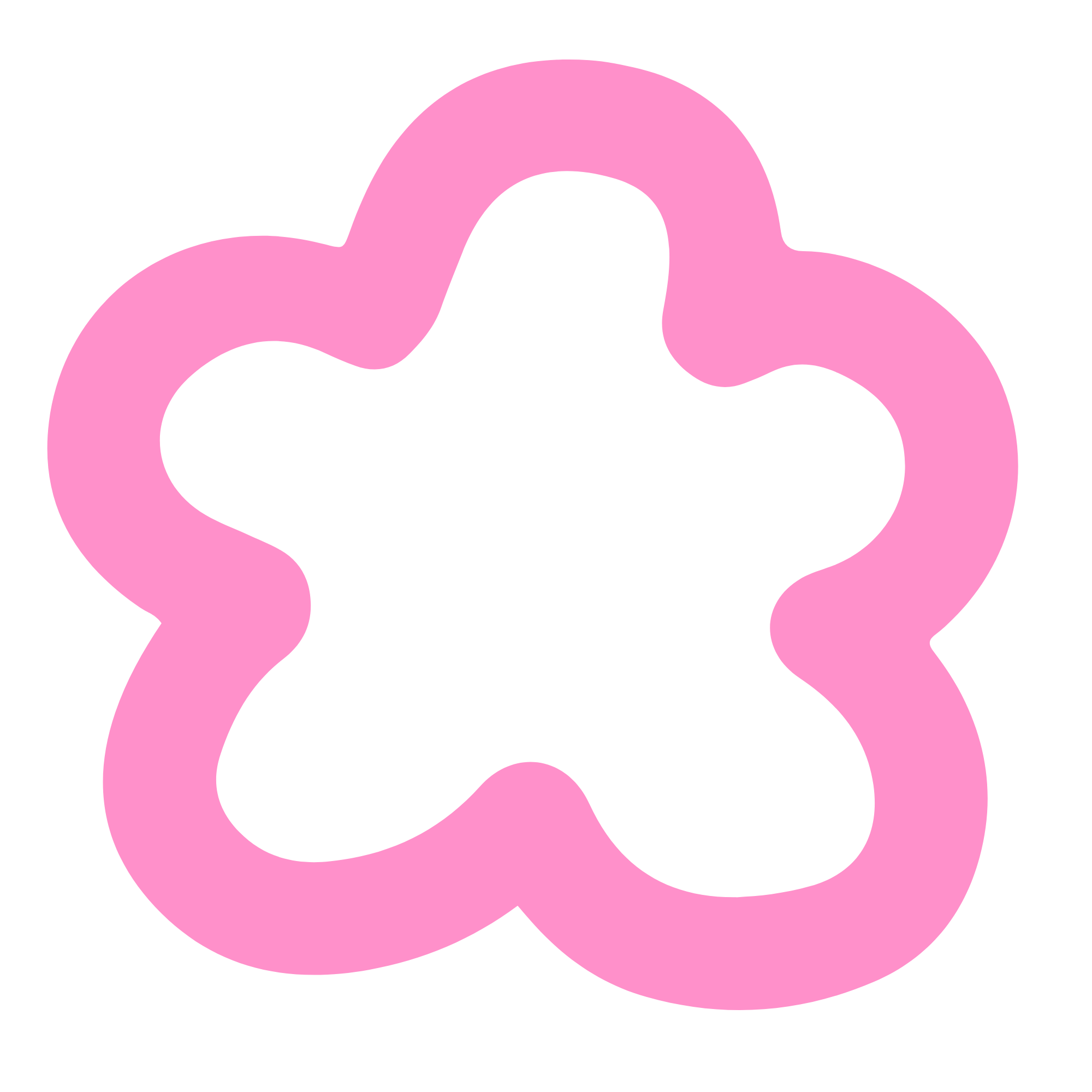 Pink question mark with stylized design on a black background.
