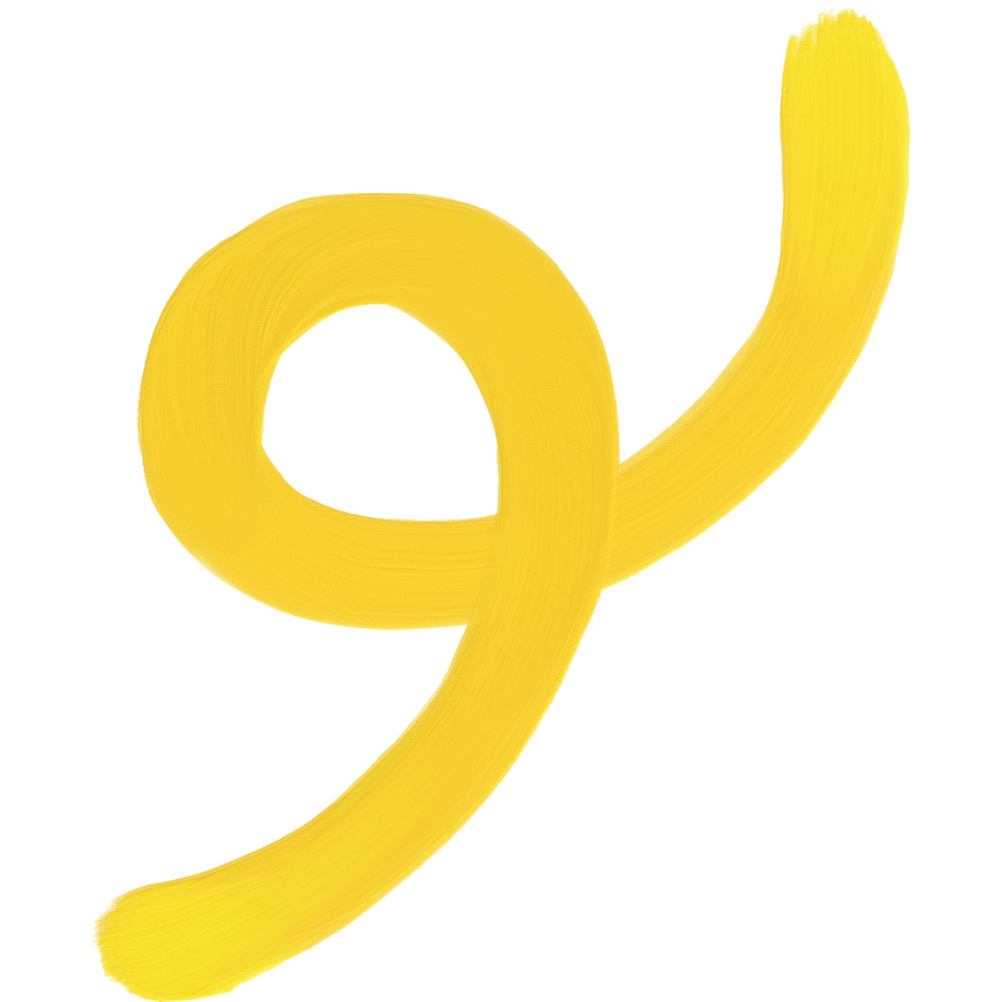 A heart-shaped object made of yellow ribbon or fabric against a black background.