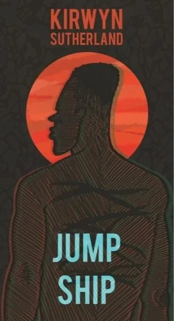 A book cover depicting a brown, male figure's scarred back and an orange sun in the background