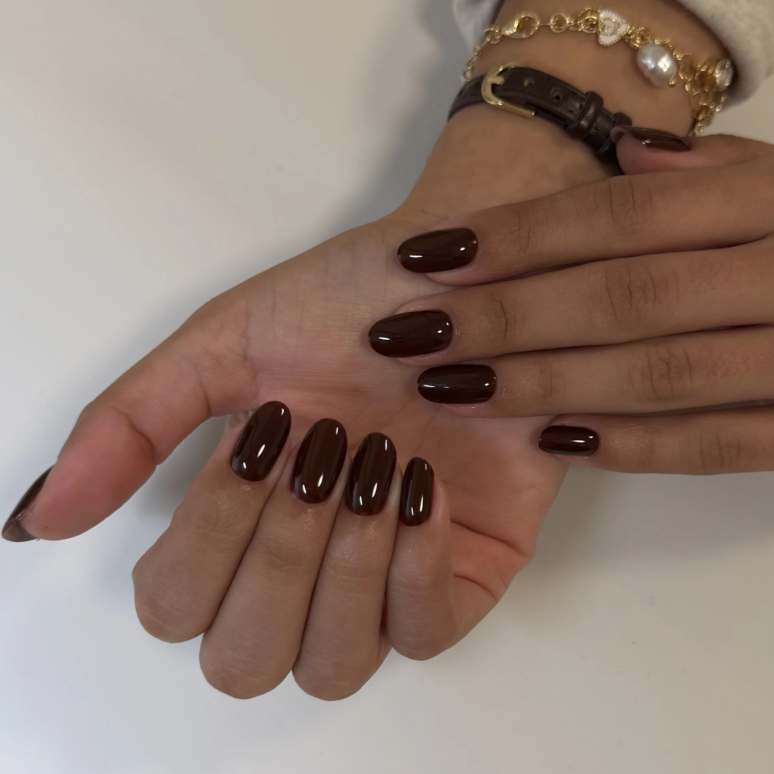 Overlay + Brown gel polish