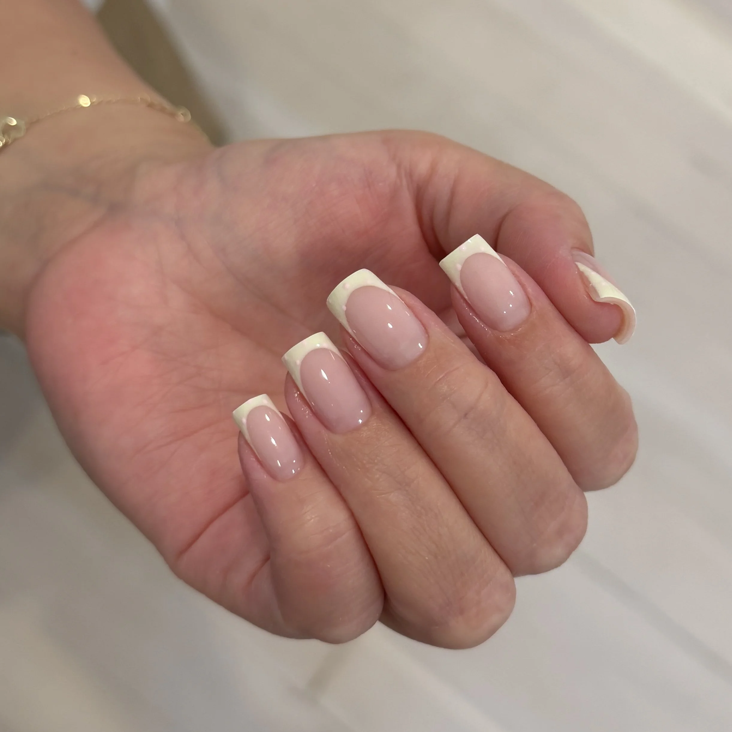 French tips + Polka dots
