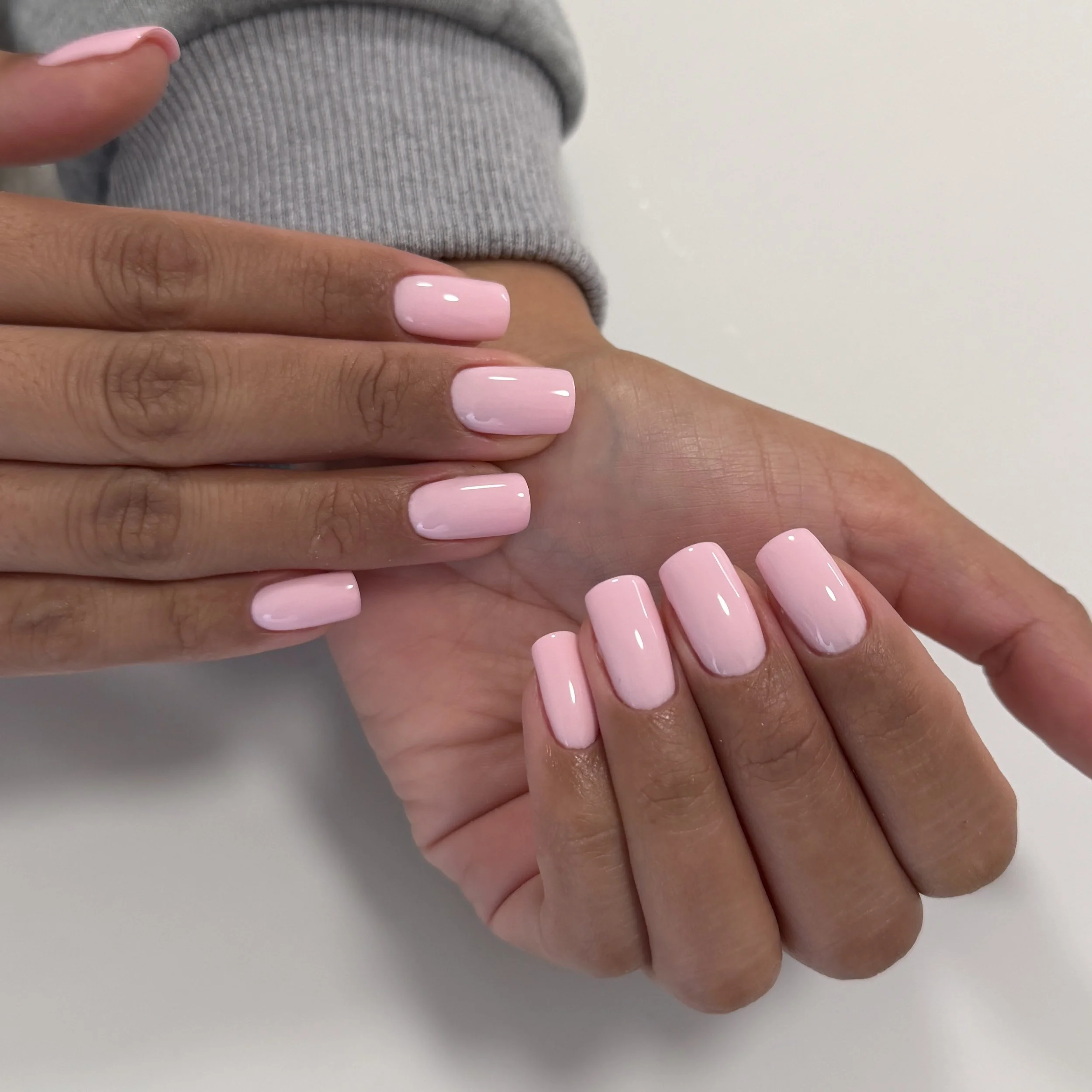 Overlay + Pink gel polish