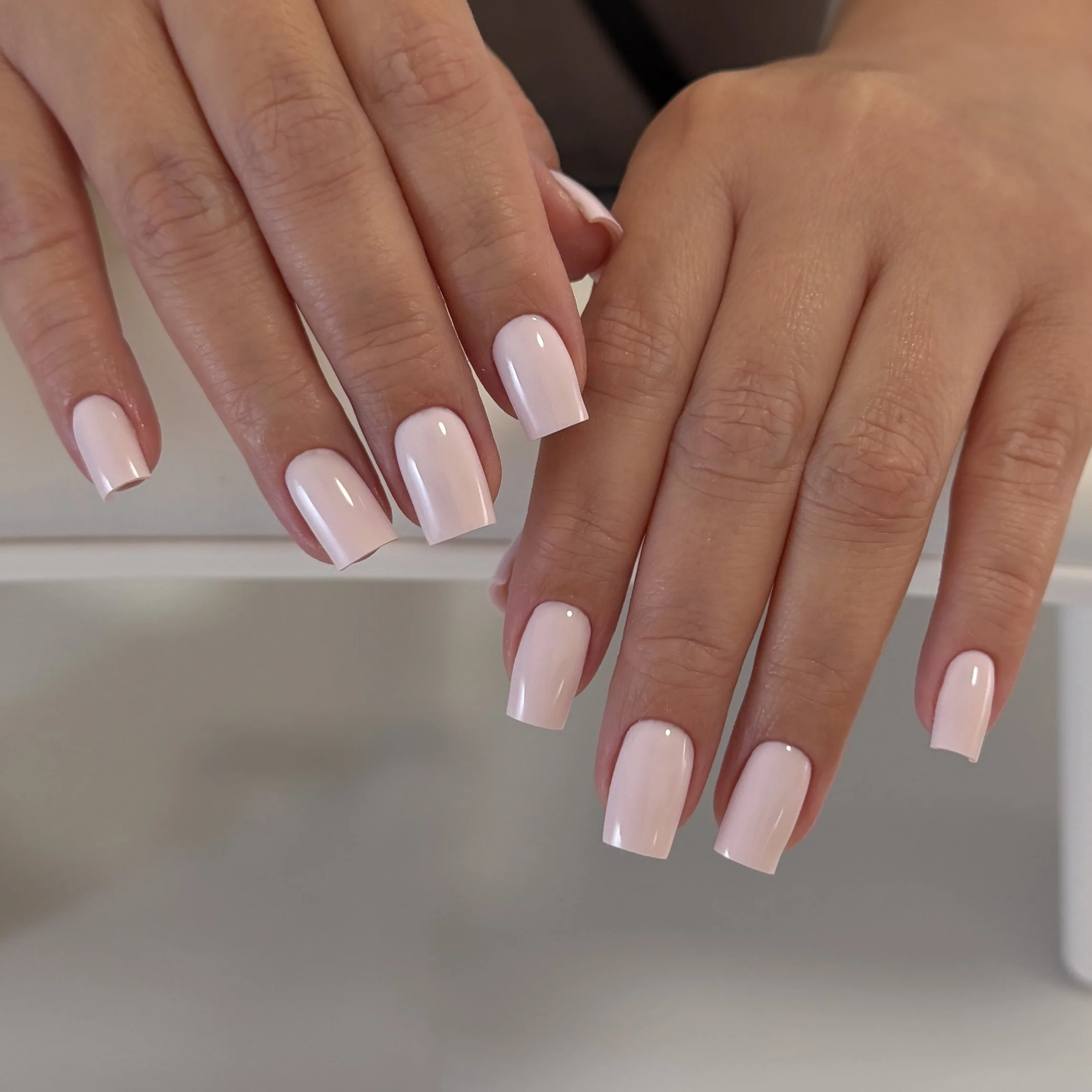 Overlay + Light pink gel polish