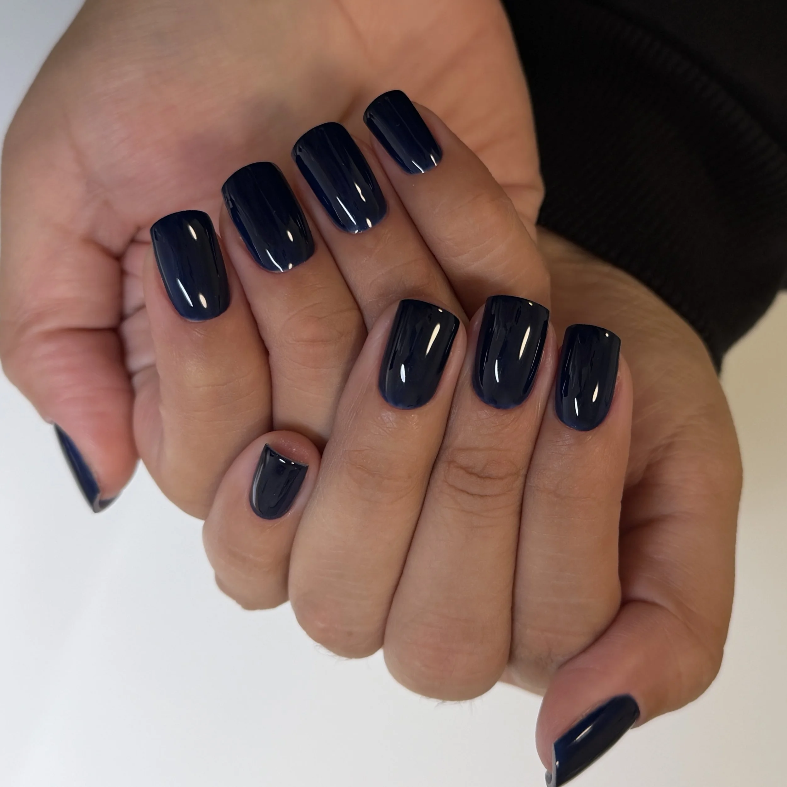 Overlay + Dark navy gel polish