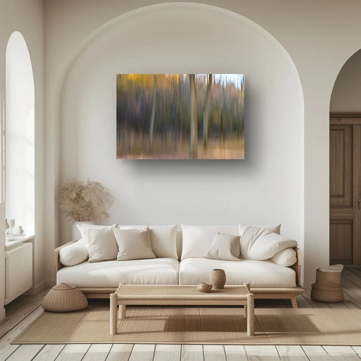 Abstract ICM Tree Fine Art Print on a neutral wall