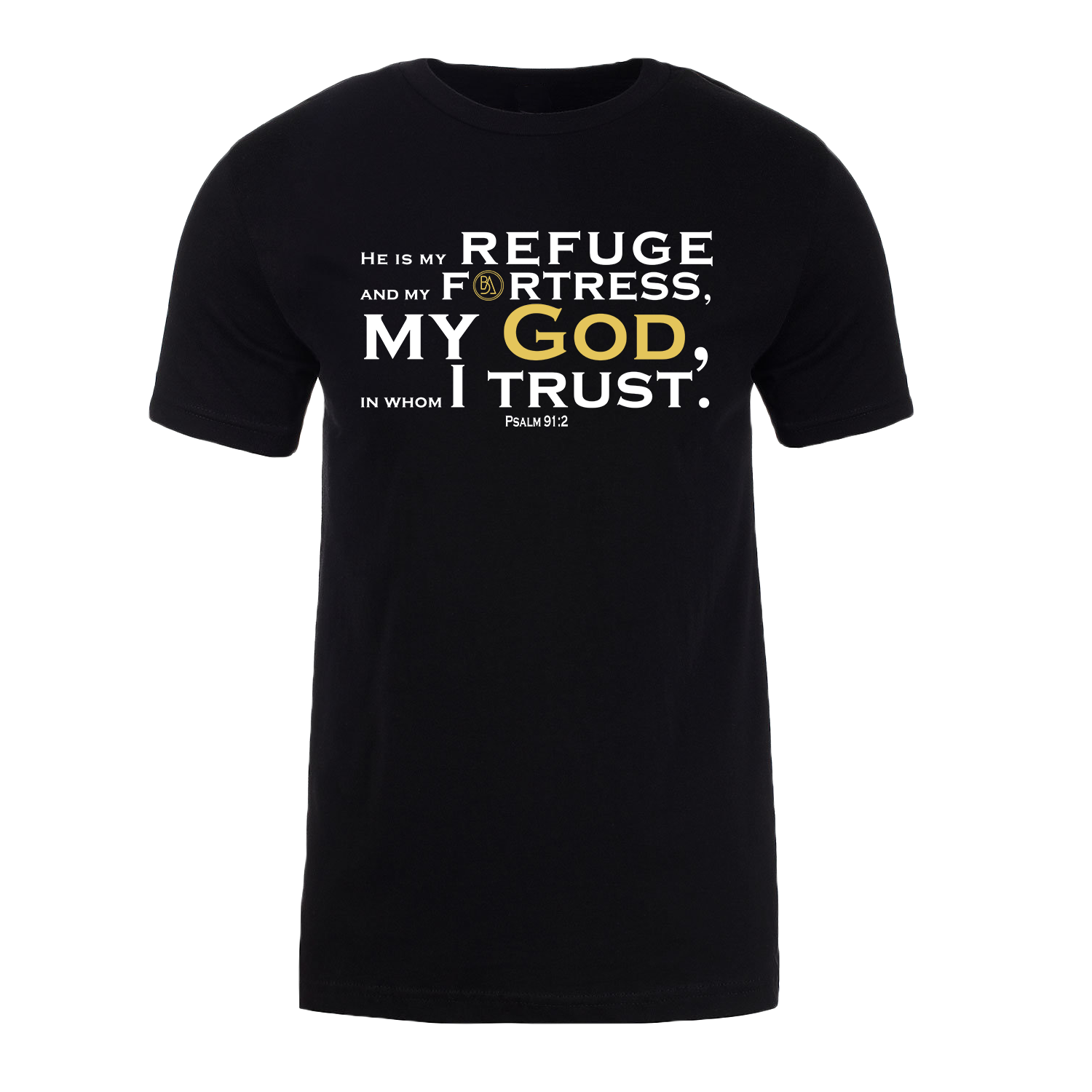 PSALM 91 CREW NECK SHIRT WITH GOLD & WHITE PRINT STARTING AT $21.99