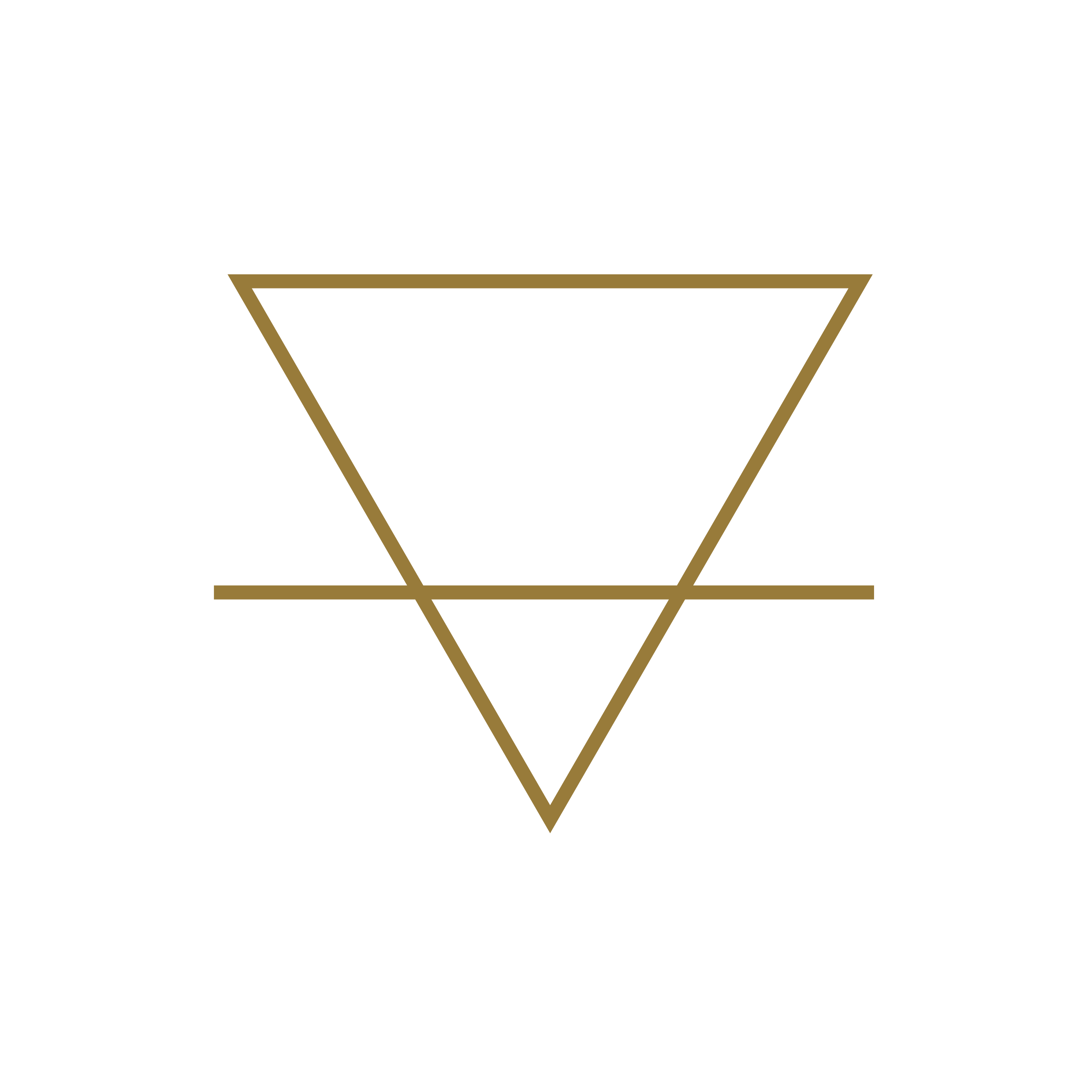 A black background with a gold outline of a geometric shape resembling a diamond or an hourglass.